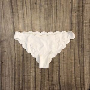 MARYSIA SWIM WHITE SCALLOPED BIKINI BOTTOM SIZE M